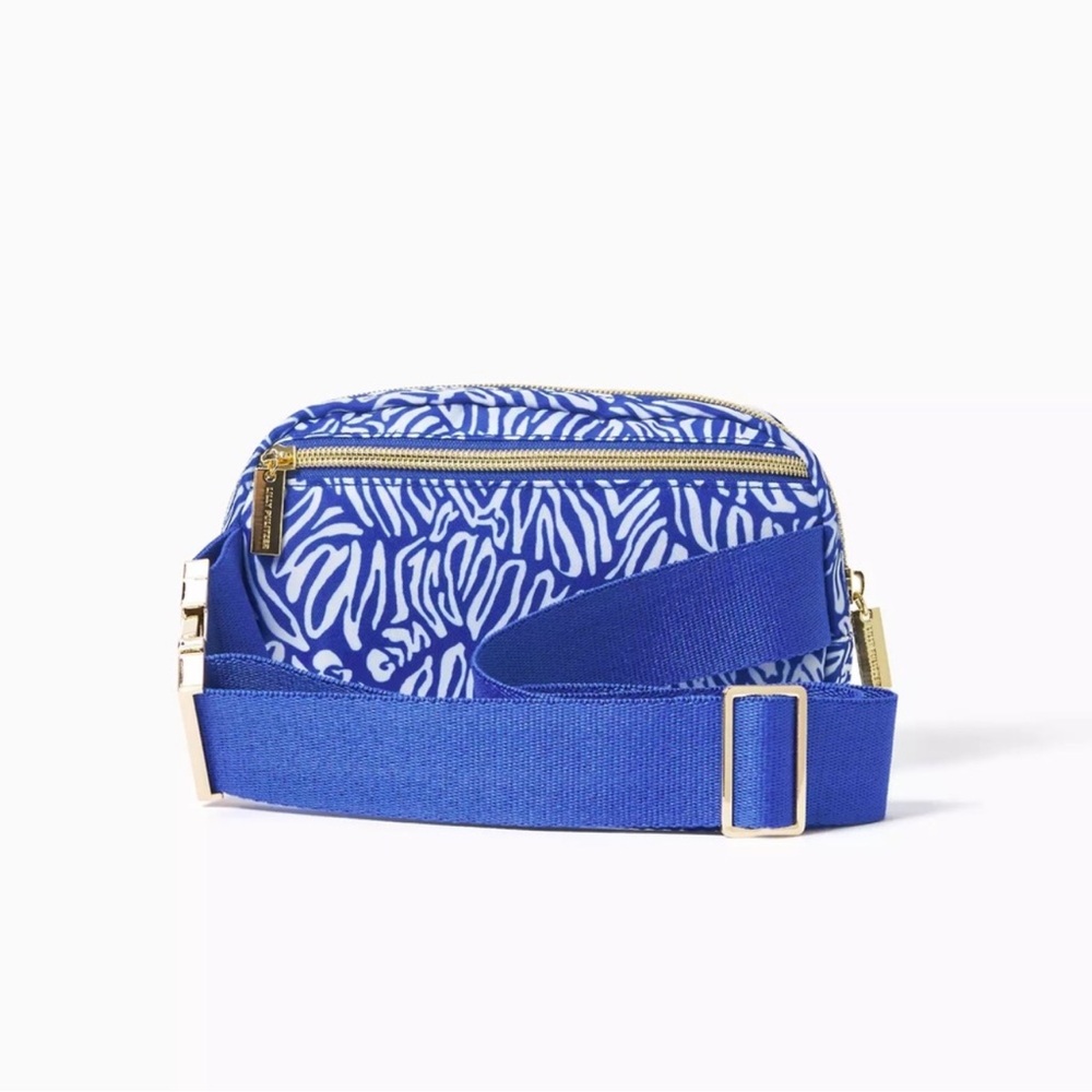 LILLY PULITZER MARTINIQUE BLUE ZEE BEBE JEANIE BELT BAG CROSSBODY NWT - Picture 3 of 5
